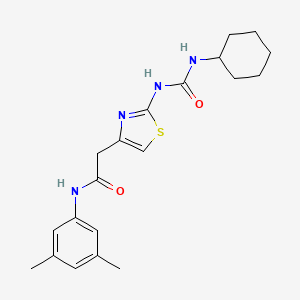 molecular formula C20H26N4O2S B6563385 2-{2-[(cyclohexylcarbamoyl)amino]-1,3-thiazol-4-yl}-N-(3,5-dimethylphenyl)acetamide CAS No. 921488-46-2