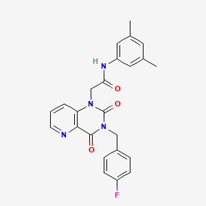 molecular formula C24H21FN4O3 B6563427 N-(3,5-dimethylphenyl)-2-{3-[(4-fluorophenyl)methyl]-2,4-dioxo-1H,2H,3H,4H-pyrido[3,2-d]pyrimidin-1-yl}acetamide CAS No. 921547-41-3