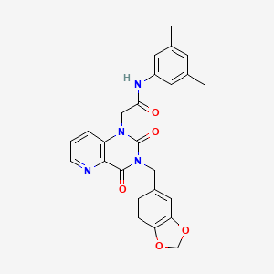 molecular formula C25H22N4O5 B6563436 2-{3-[(2H-1,3-benzodioxol-5-yl)methyl]-2,4-dioxo-1H,2H,3H,4H-pyrido[3,2-d]pyrimidin-1-yl}-N-(3,5-dimethylphenyl)acetamide CAS No. 923244-01-3