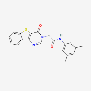 N-(3,5-dimethylphenyl)-2-{6-oxo-8-thia-3,5-diazatricyclo[7.4.0.0^{2,7}]trideca-1(13),2(7),3,9,11-pentaen-5-yl}acetamide