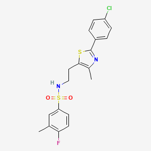 molecular formula C19H18ClFN2O2S2 B6563471 N-{2-[2-(4-chlorophenyl)-4-methyl-1,3-thiazol-5-yl]ethyl}-4-fluoro-3-methylbenzene-1-sulfonamide CAS No. 923139-79-1