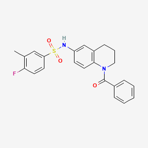 molecular formula C23H21FN2O3S B6563478 N-(1-benzoyl-1,2,3,4-tetrahydroquinolin-6-yl)-4-fluoro-3-methylbenzene-1-sulfonamide CAS No. 946210-93-1