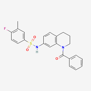 molecular formula C23H21FN2O3S B6563490 N-(1-benzoyl-1,2,3,4-tetrahydroquinolin-7-yl)-4-fluoro-3-methylbenzene-1-sulfonamide CAS No. 946221-27-8
