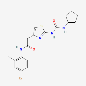 molecular formula C18H21BrN4O2S B6563505 N-(4-bromo-2-methylphenyl)-2-{2-[(cyclopentylcarbamoyl)amino]-1,3-thiazol-4-yl}acetamide CAS No. 921830-48-0