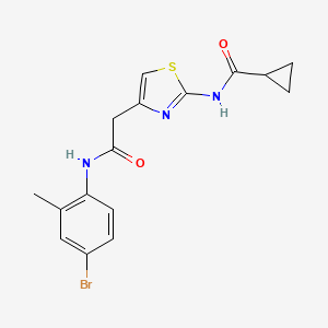 molecular formula C16H16BrN3O2S B6563513 N-(4-{[(4-bromo-2-methylphenyl)carbamoyl]methyl}-1,3-thiazol-2-yl)cyclopropanecarboxamide CAS No. 921549-32-8