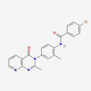 molecular formula C22H17BrN4O2 B6563516 4-bromo-N-(2-methyl-4-{2-methyl-4-oxo-3H,4H-pyrido[2,3-d]pyrimidin-3-yl}phenyl)benzamide CAS No. 921817-59-6