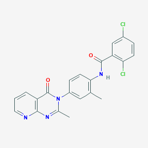molecular formula C22H16Cl2N4O2 B6563518 2,5-dichloro-N-(2-methyl-4-{2-methyl-4-oxo-3H,4H-pyrido[2,3-d]pyrimidin-3-yl}phenyl)benzamide CAS No. 921866-77-5