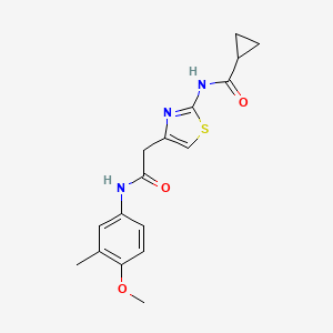 molecular formula C17H19N3O3S B6563525 N-(4-{[(4-methoxy-3-methylphenyl)carbamoyl]methyl}-1,3-thiazol-2-yl)cyclopropanecarboxamide CAS No. 921777-91-5