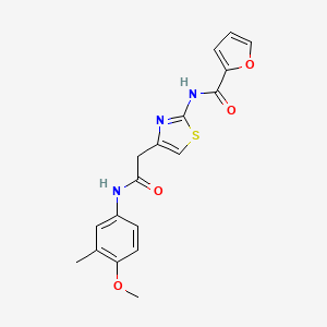molecular formula C18H17N3O4S B6563537 N-(4-{[(4-methoxy-3-methylphenyl)carbamoyl]methyl}-1,3-thiazol-2-yl)furan-2-carboxamide CAS No. 921563-30-6