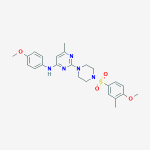 molecular formula C24H29N5O4S B6563540 2-[4-(4-methoxy-3-methylbenzenesulfonyl)piperazin-1-yl]-N-(4-methoxyphenyl)-6-methylpyrimidin-4-amine CAS No. 946282-95-7