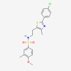 molecular formula C20H21ClN2O3S2 B6563548 N-{2-[2-(4-chlorophenyl)-4-methyl-1,3-thiazol-5-yl]ethyl}-4-methoxy-3-methylbenzene-1-sulfonamide CAS No. 894007-41-1
