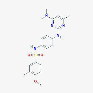 molecular formula C21H25N5O3S B6563549 N-(4-{[4-(dimethylamino)-6-methylpyrimidin-2-yl]amino}phenyl)-4-methoxy-3-methylbenzene-1-sulfonamide CAS No. 946292-03-1