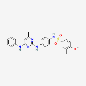 molecular formula C25H25N5O3S B6563551 4-methoxy-3-methyl-N-(4-{[4-methyl-6-(phenylamino)pyrimidin-2-yl]amino}phenyl)benzene-1-sulfonamide CAS No. 946219-76-7