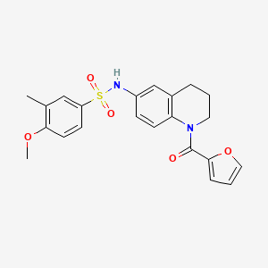 molecular formula C22H22N2O5S B6563559 N-[1-(furan-2-carbonyl)-1,2,3,4-tetrahydroquinolin-6-yl]-4-methoxy-3-methylbenzene-1-sulfonamide CAS No. 946333-41-1