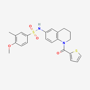 molecular formula C22H22N2O4S2 B6563562 4-methoxy-3-methyl-N-[1-(thiophene-2-carbonyl)-1,2,3,4-tetrahydroquinolin-6-yl]benzene-1-sulfonamide CAS No. 946380-35-4