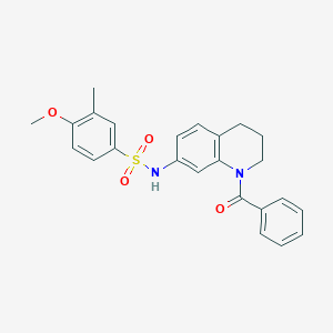 molecular formula C24H24N2O4S B6563577 N-(1-benzoyl-1,2,3,4-tetrahydroquinolin-7-yl)-4-methoxy-3-methylbenzene-1-sulfonamide CAS No. 946290-06-8