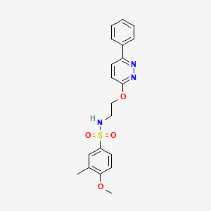 molecular formula C20H21N3O4S B6563585 4-methoxy-3-methyl-N-{2-[(6-phenylpyridazin-3-yl)oxy]ethyl}benzene-1-sulfonamide CAS No. 920399-35-5