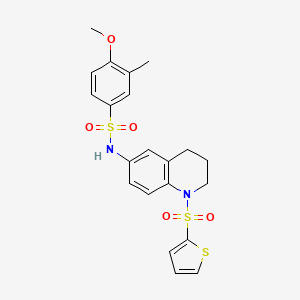 molecular formula C21H22N2O5S3 B6563593 4-methoxy-3-methyl-N-[1-(thiophene-2-sulfonyl)-1,2,3,4-tetrahydroquinolin-6-yl]benzene-1-sulfonamide CAS No. 946346-36-7