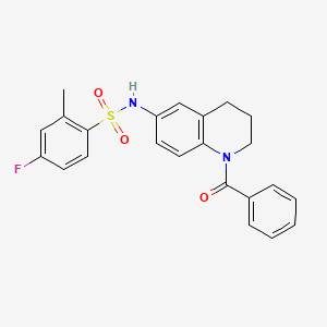 molecular formula C23H21FN2O3S B6563594 N-(1-benzoyl-1,2,3,4-tetrahydroquinolin-6-yl)-4-fluoro-2-methylbenzene-1-sulfonamide CAS No. 946258-97-5