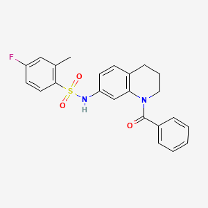 molecular formula C23H21FN2O3S B6563610 N-(1-benzoyl-1,2,3,4-tetrahydroquinolin-7-yl)-4-fluoro-2-methylbenzene-1-sulfonamide CAS No. 946322-83-4