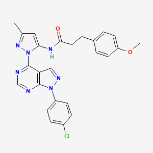N-{1-[1-(4-chlorophenyl)-1H-pyrazolo[3,4-d]pyrimidin-4-yl]-3-methyl-1H-pyrazol-5-yl}-3-(4-methoxyphenyl)propanamide