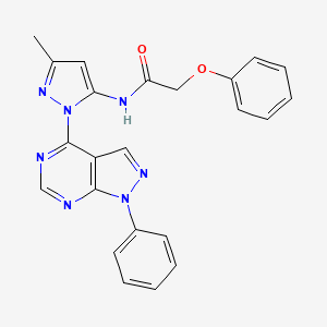 molecular formula C23H19N7O2 B6563787 N-(3-methyl-1-{1-phenyl-1H-pyrazolo[3,4-d]pyrimidin-4-yl}-1H-pyrazol-5-yl)-2-phenoxyacetamide CAS No. 1005949-93-8