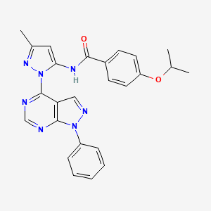 molecular formula C25H23N7O2 B6563806 N-(3-methyl-1-{1-phenyl-1H-pyrazolo[3,4-d]pyrimidin-4-yl}-1H-pyrazol-5-yl)-4-(propan-2-yloxy)benzamide CAS No. 1006303-99-6