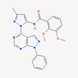 molecular formula C24H21N7O3 B6563820 2,3-dimethoxy-N-(3-methyl-1-{1-phenyl-1H-pyrazolo[3,4-d]pyrimidin-4-yl}-1H-pyrazol-5-yl)benzamide CAS No. 1006304-01-3