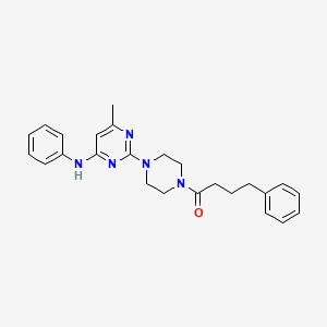 molecular formula C25H29N5O B6563852 1-{4-[4-methyl-6-(phenylamino)pyrimidin-2-yl]piperazin-1-yl}-4-phenylbutan-1-one CAS No. 946337-31-1