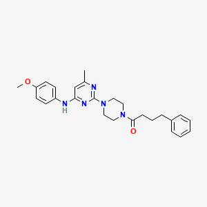 molecular formula C26H31N5O2 B6563860 1-(4-{4-[(4-methoxyphenyl)amino]-6-methylpyrimidin-2-yl}piperazin-1-yl)-4-phenylbutan-1-one CAS No. 946383-91-1