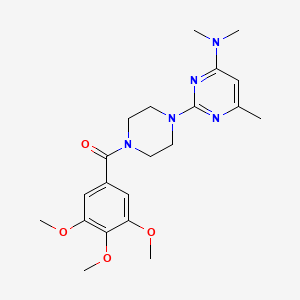 molecular formula C21H29N5O4 B6563882 N,N,6-trimethyl-2-[4-(3,4,5-trimethoxybenzoyl)piperazin-1-yl]pyrimidin-4-amine CAS No. 946384-06-1