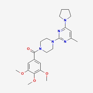 molecular formula C23H31N5O4 B6563883 4-methyl-6-(pyrrolidin-1-yl)-2-[4-(3,4,5-trimethoxybenzoyl)piperazin-1-yl]pyrimidine CAS No. 946259-07-0