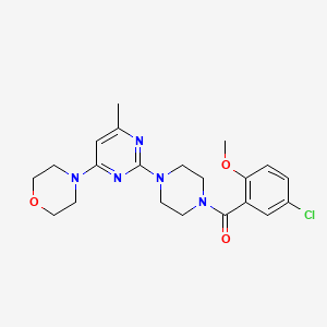 molecular formula C21H26ClN5O3 B6563895 4-{2-[4-(5-chloro-2-methoxybenzoyl)piperazin-1-yl]-6-methylpyrimidin-4-yl}morpholine CAS No. 946281-52-3