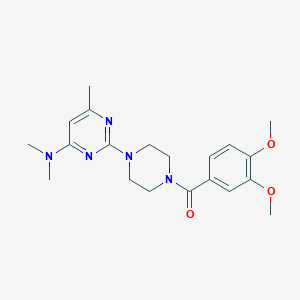 molecular formula C20H27N5O3 B6563900 2-[4-(3,4-dimethoxybenzoyl)piperazin-1-yl]-N,N,6-trimethylpyrimidin-4-amine CAS No. 946212-42-6