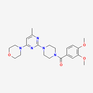 molecular formula C22H29N5O4 B6563916 4-{2-[4-(3,4-dimethoxybenzoyl)piperazin-1-yl]-6-methylpyrimidin-4-yl}morpholine CAS No. 946213-78-1