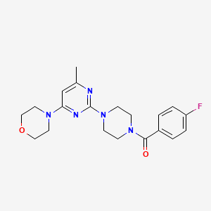 molecular formula C20H24FN5O2 B6563944 4-{2-[4-(4-fluorobenzoyl)piperazin-1-yl]-6-methylpyrimidin-4-yl}morpholine CAS No. 946281-46-5