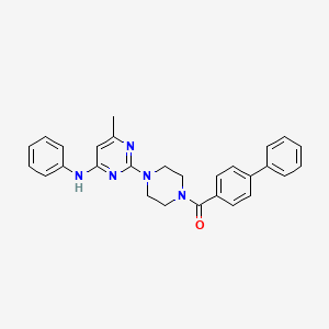 molecular formula C28H27N5O B6563964 2-(4-{[1,1'-biphenyl]-4-carbonyl}piperazin-1-yl)-6-methyl-N-phenylpyrimidin-4-amine CAS No. 946235-47-8