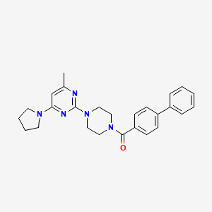 2-(4-{[1,1'-biphenyl]-4-carbonyl}piperazin-1-yl)-4-methyl-6-(pyrrolidin-1-yl)pyrimidine