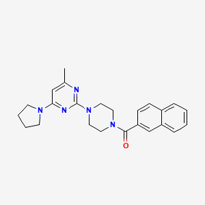 molecular formula C24H27N5O B6563971 4-methyl-2-[4-(naphthalene-2-carbonyl)piperazin-1-yl]-6-(pyrrolidin-1-yl)pyrimidine CAS No. 946213-01-0
