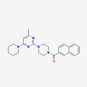 molecular formula C25H29N5O B6563976 4-methyl-2-[4-(naphthalene-2-carbonyl)piperazin-1-yl]-6-(piperidin-1-yl)pyrimidine CAS No. 946281-21-6