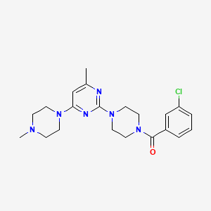 molecular formula C21H27ClN6O B6563983 2-[4-(3-chlorobenzoyl)piperazin-1-yl]-4-methyl-6-(4-methylpiperazin-1-yl)pyrimidine CAS No. 946363-54-8