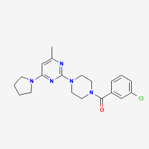 molecular formula C20H24ClN5O B6563990 2-[4-(3-chlorobenzoyl)piperazin-1-yl]-4-methyl-6-(pyrrolidin-1-yl)pyrimidine CAS No. 946338-65-4