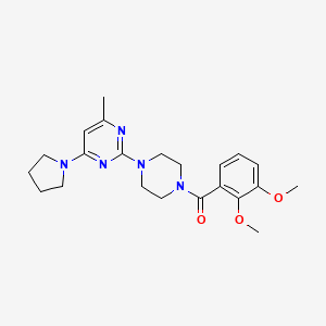 molecular formula C22H29N5O3 B6563999 2-[4-(2,3-dimethoxybenzoyl)piperazin-1-yl]-4-methyl-6-(pyrrolidin-1-yl)pyrimidine CAS No. 946384-70-9