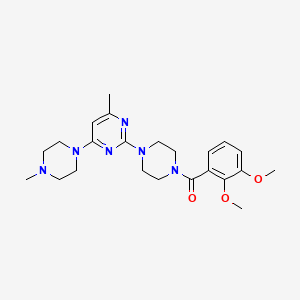 molecular formula C23H32N6O3 B6564011 2-[4-(2,3-dimethoxybenzoyl)piperazin-1-yl]-4-methyl-6-(4-methylpiperazin-1-yl)pyrimidine CAS No. 946363-66-2