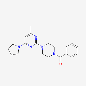 molecular formula C20H25N5O B6564017 2-(4-benzoylpiperazin-1-yl)-4-methyl-6-(pyrrolidin-1-yl)pyrimidine CAS No. 946384-30-1