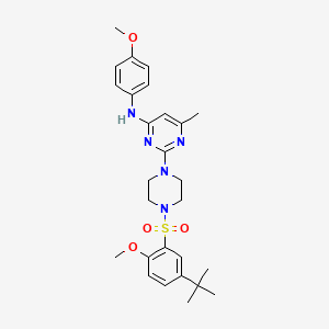 molecular formula C27H35N5O4S B6564042 2-[4-(5-tert-butyl-2-methoxybenzenesulfonyl)piperazin-1-yl]-N-(4-methoxyphenyl)-6-methylpyrimidin-4-amine CAS No. 946364-75-6