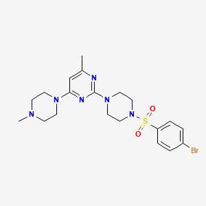 molecular formula C20H27BrN6O2S B6564066 2-[4-(4-bromobenzenesulfonyl)piperazin-1-yl]-4-methyl-6-(4-methylpiperazin-1-yl)pyrimidine CAS No. 946316-76-3