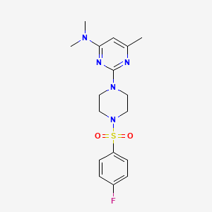 molecular formula C17H22FN5O2S B6564091 2-[4-(4-fluorobenzenesulfonyl)piperazin-1-yl]-N,N,6-trimethylpyrimidin-4-amine CAS No. 946315-13-5