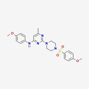molecular formula C23H27N5O4S B6564113 2-[4-(4-methoxybenzenesulfonyl)piperazin-1-yl]-N-(4-methoxyphenyl)-6-methylpyrimidin-4-amine CAS No. 946314-86-9