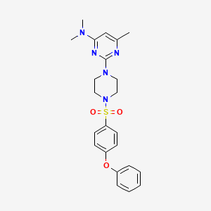 molecular formula C23H27N5O3S B6564118 N,N,6-trimethyl-2-[4-(4-phenoxybenzenesulfonyl)piperazin-1-yl]pyrimidin-4-amine CAS No. 946315-21-5
